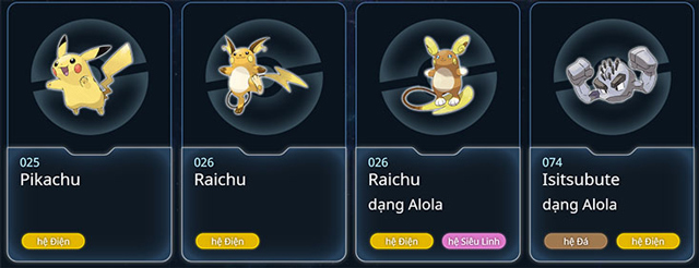 Pokemon hệ điện (ELECTRIC)