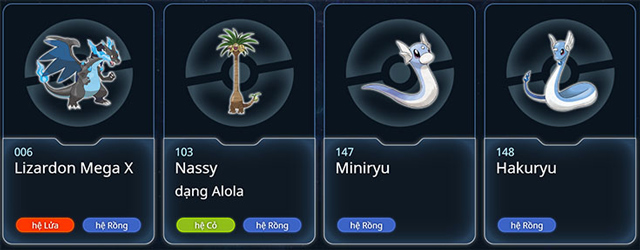 Pokemon hệ rồng (DRAGON)