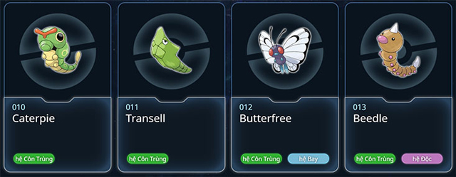 Pokemon hệ sâu, bọ (BUG)