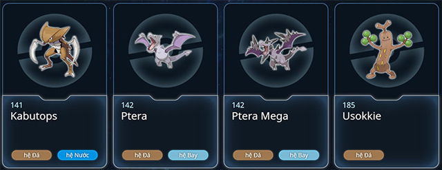 Pokemon hệ đá (ROCK)