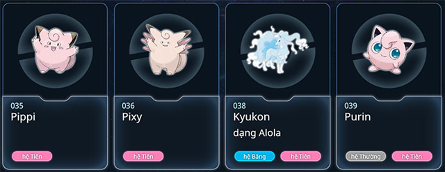 Pokemon hệ Tiên (FAIRY)