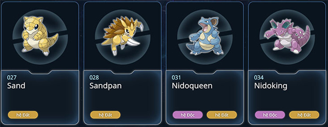 Pokemon hệ đất (GROUND)