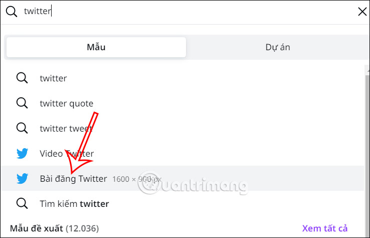 Bài đăng Twitter trên Canva 