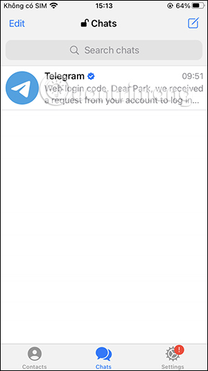 Thư mục lưu trữ Telegram đã ẩn