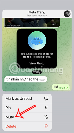 Tắt thông báo tin nhắn Telegram