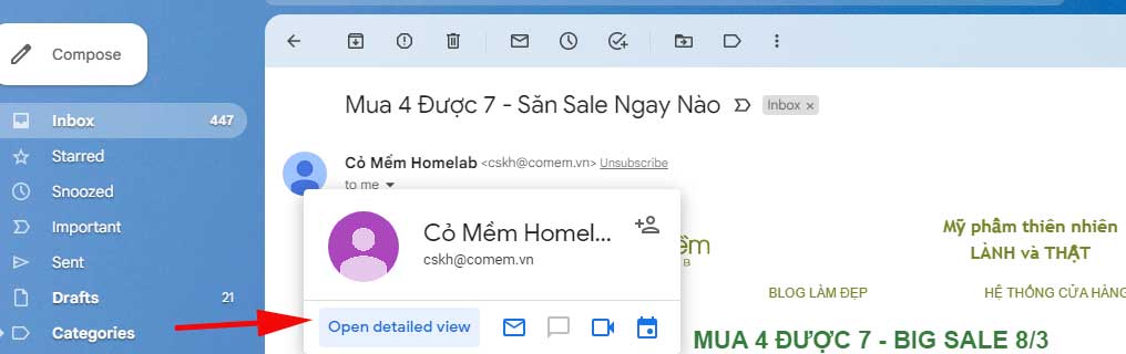 Xem chi tiết người gửi