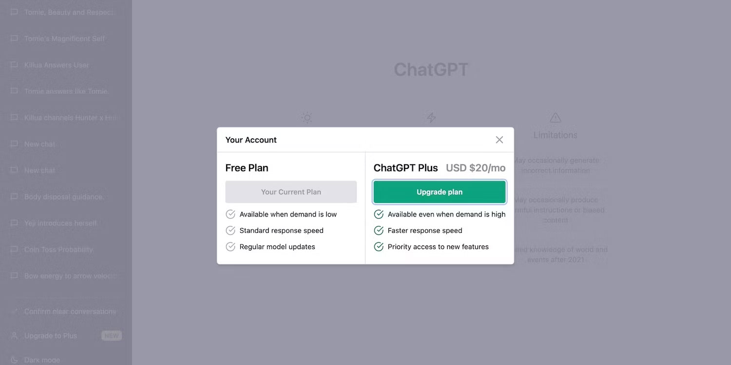 ChatGPT Plus có giá $20 mỗi tháng