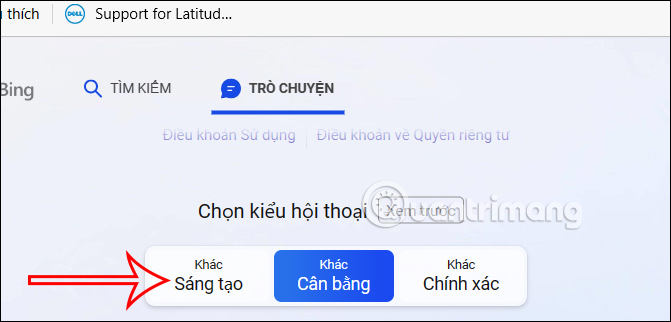Công cụ sáng tạo trên Bing Chat