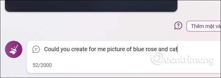 Nhập tin nhắn tạo hình ảnh trên Bing Chat
