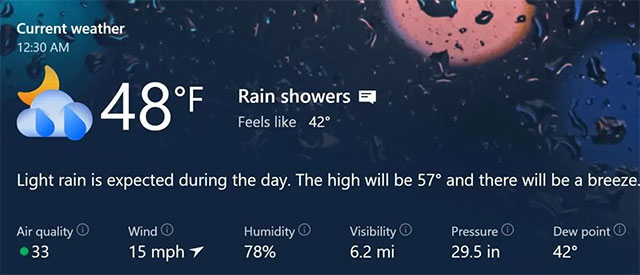 Thông tin thời tiết cung cấp bởi Microsoft được đánh giá là chính xác nhất thế giới