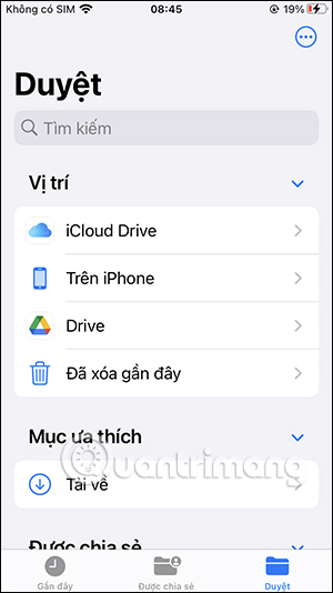 Chọn thư mục trong Tệp