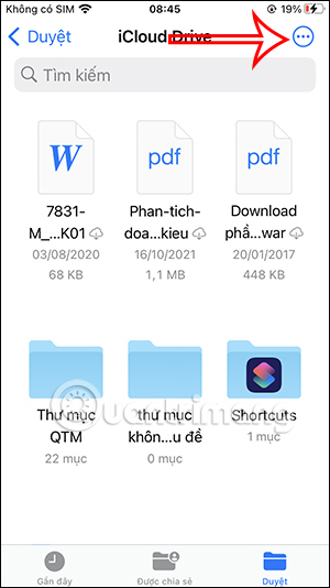 Tùy chọn thư mục trên iPhone
