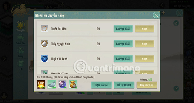 Một số mẹo làm nhiệm vụ Thương Hội