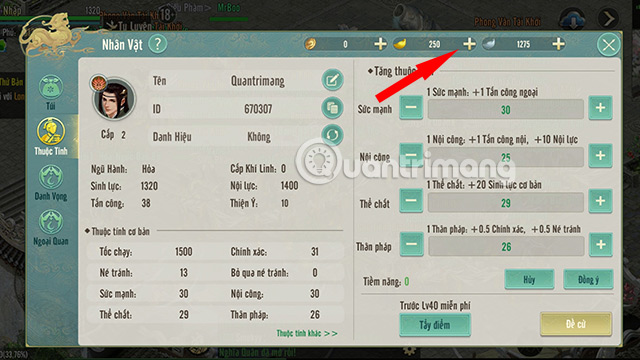 Nạp Kiếm Thế Origin trực tiếp trong game
