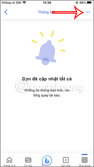 Thông báo trên Bing AI