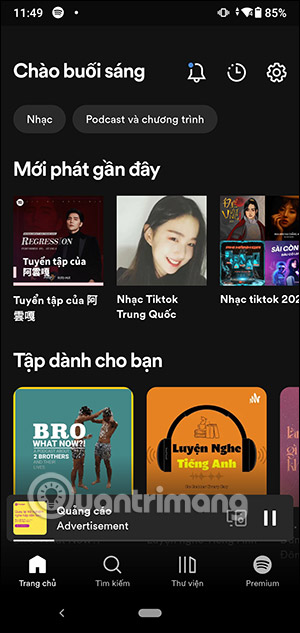 Giao diện Spotify