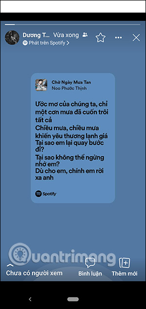 Chia sẻ lời nhạc trên Spotify