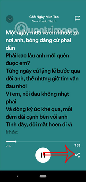 Chia sẻ lời bài hát Spotify