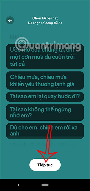 Chia sẻ lời bài hát Spotify