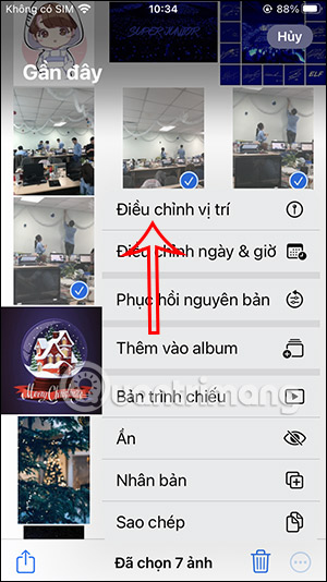 Điều chỉnh vị trí cho các ảnh