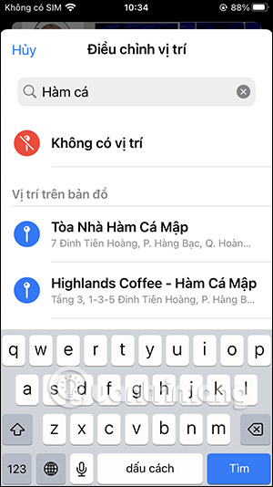 Nhập vị trí cho nhiều ảnh