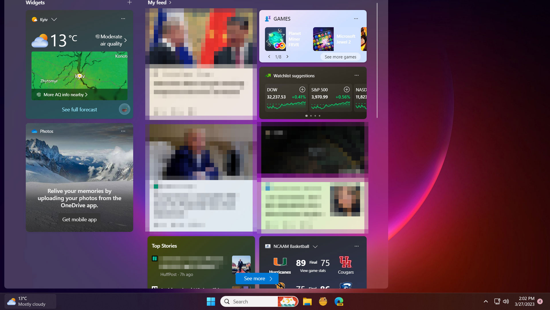 Microsoft thử nghiệm giao diện menu Widget Windows mới