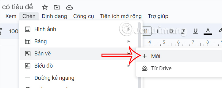 Tạo bản vẽ mới trong Docs