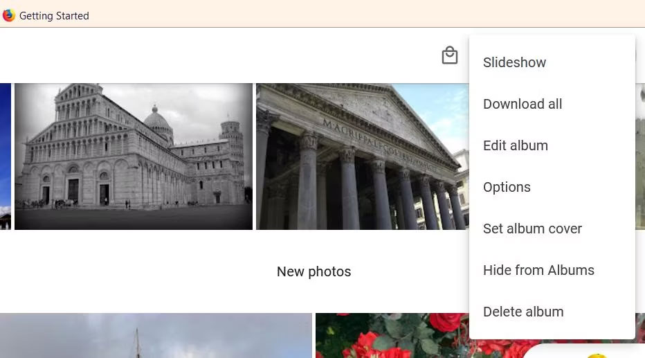 Tùy chọn Slideshow trong Google Photos