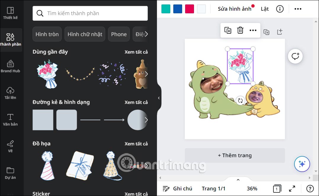 Chỉnh sửa hình ảnh xóa nền trên Canva