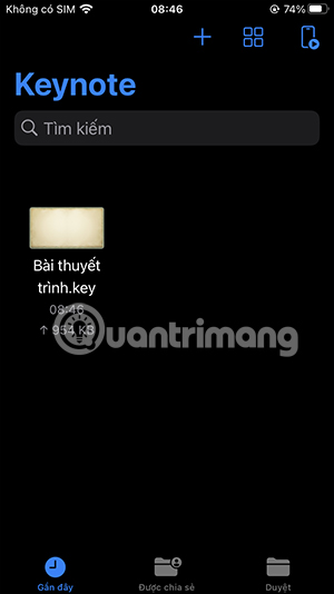 Giao diện Keynote