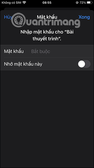 Mở slide khóa trên Keynote