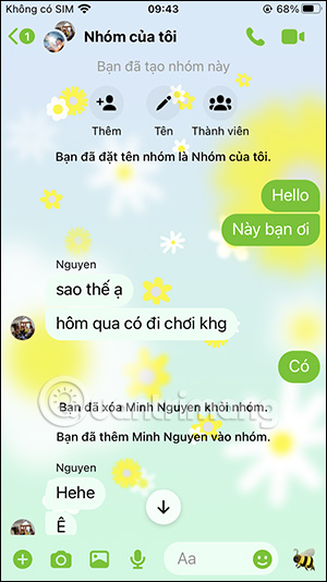 Giao diện nhắn tin Messenger