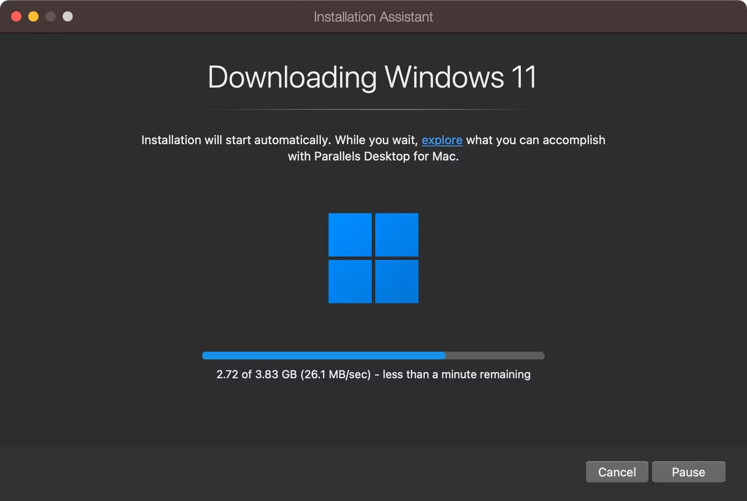 Đang tải file cài đặt Windows 11