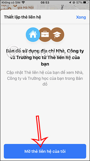 Thêm thẻ liên hệ trên Apple Maps