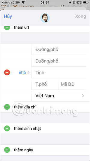 Địa chỉ nhà trên Apple Maps