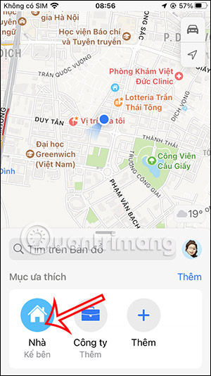 Địa chỉ Nhà trên Apple Maps