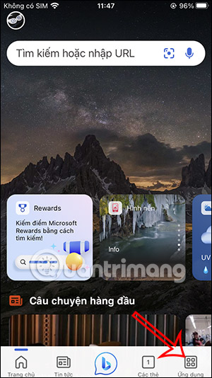 Ứng dụng trên Bing AI