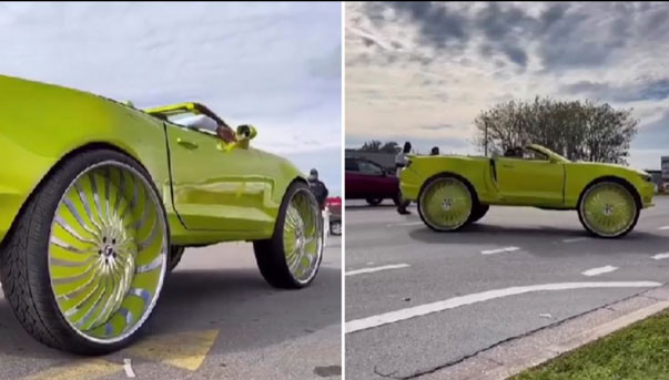 Chevrolet Camaro độ mâm crom khổng lồ