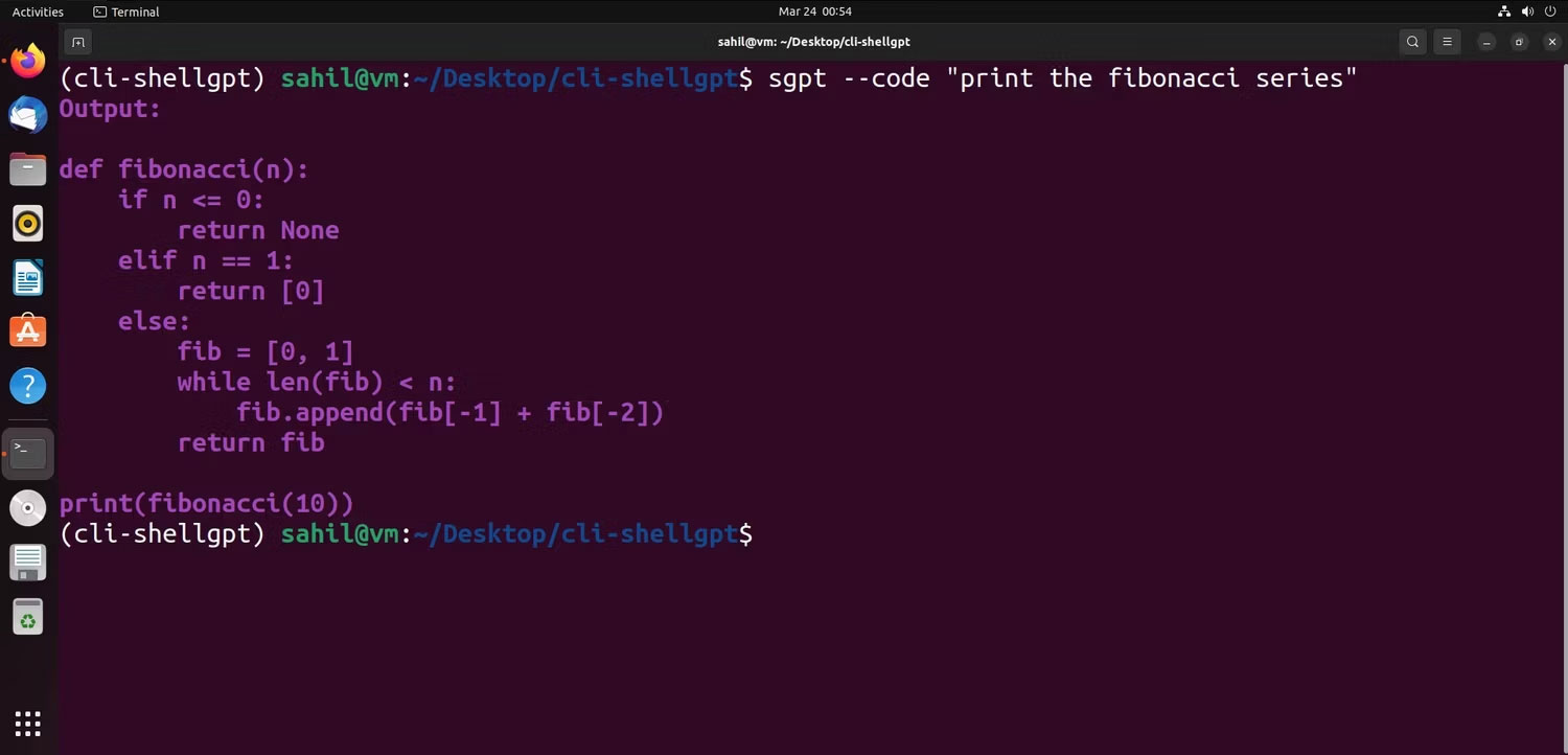 Cửa sổ Ubuntu Terminal với các đoạn code