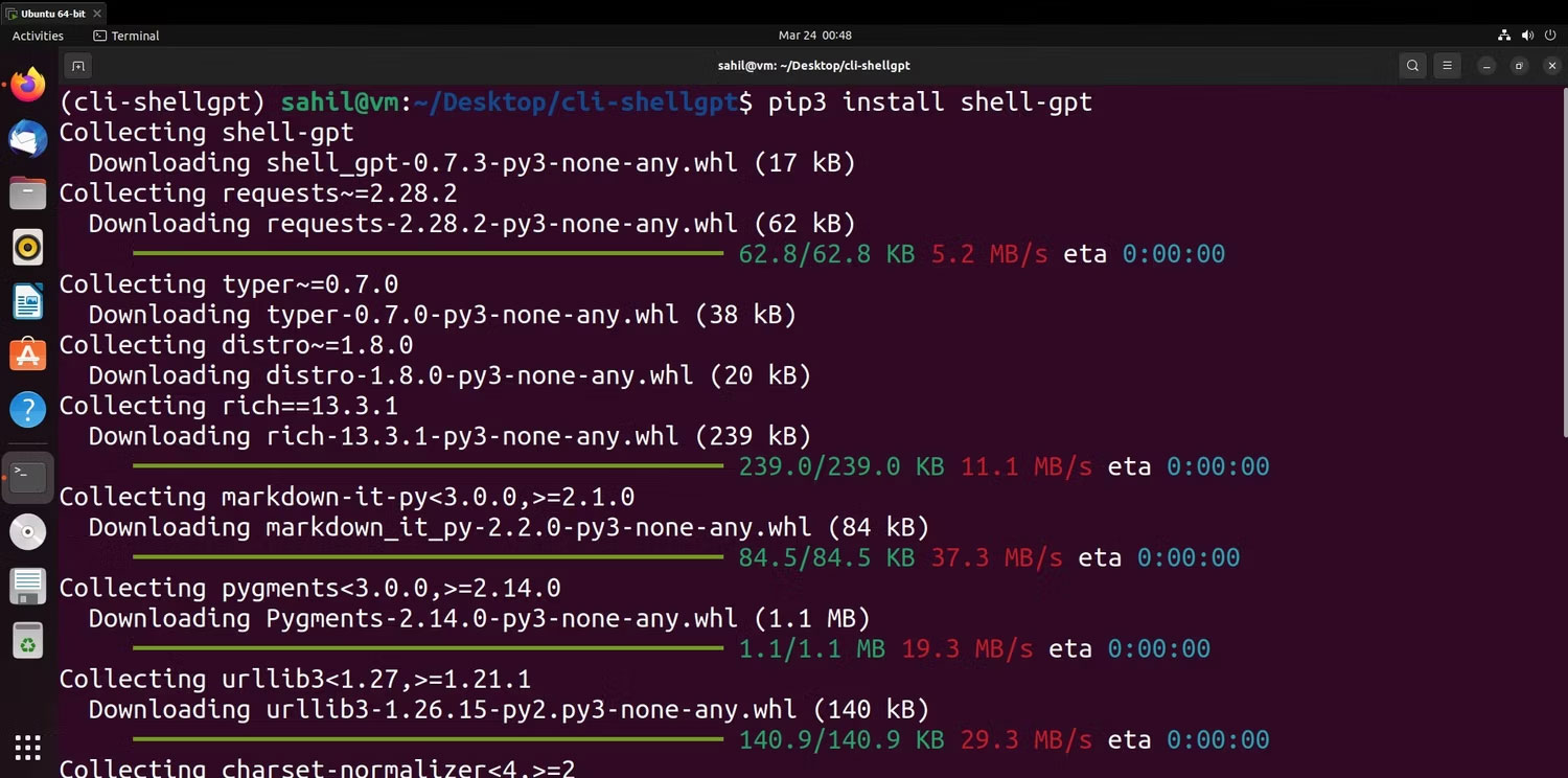 Đoạn code cài đặt trên màn hình Ubuntu Terminal