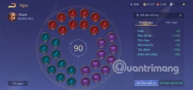 Bảng ngọc cho Thane mùa S1 2023