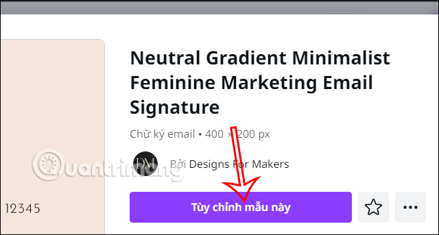 Tùy chỉnh mẫu chữ ký trên Canva