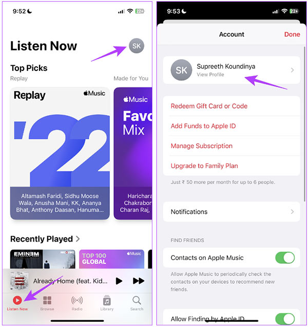 Tên tài khoản Apple Music 