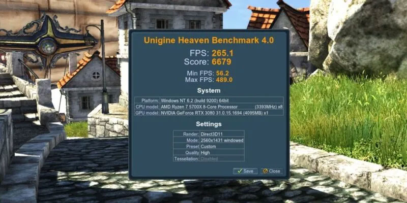 Nhấp vào “Benchmark” ở trên cùng