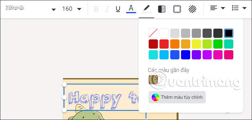 Chỉnh màu sắc chữ trong Shutterstock