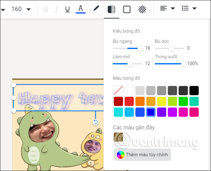 Chỉnh hiệu ứng chữ trong Shutterstock