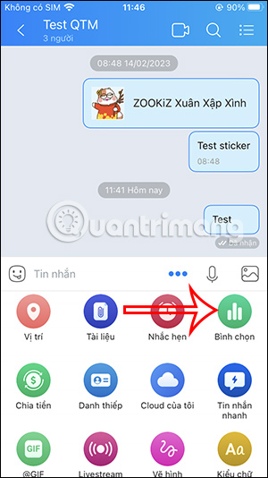 Bình chọn nhóm chat trên Zalo 