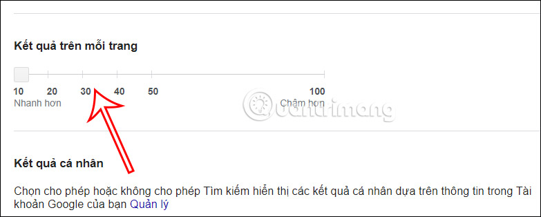 Thanh số lượng kết quả tìm kiếm 