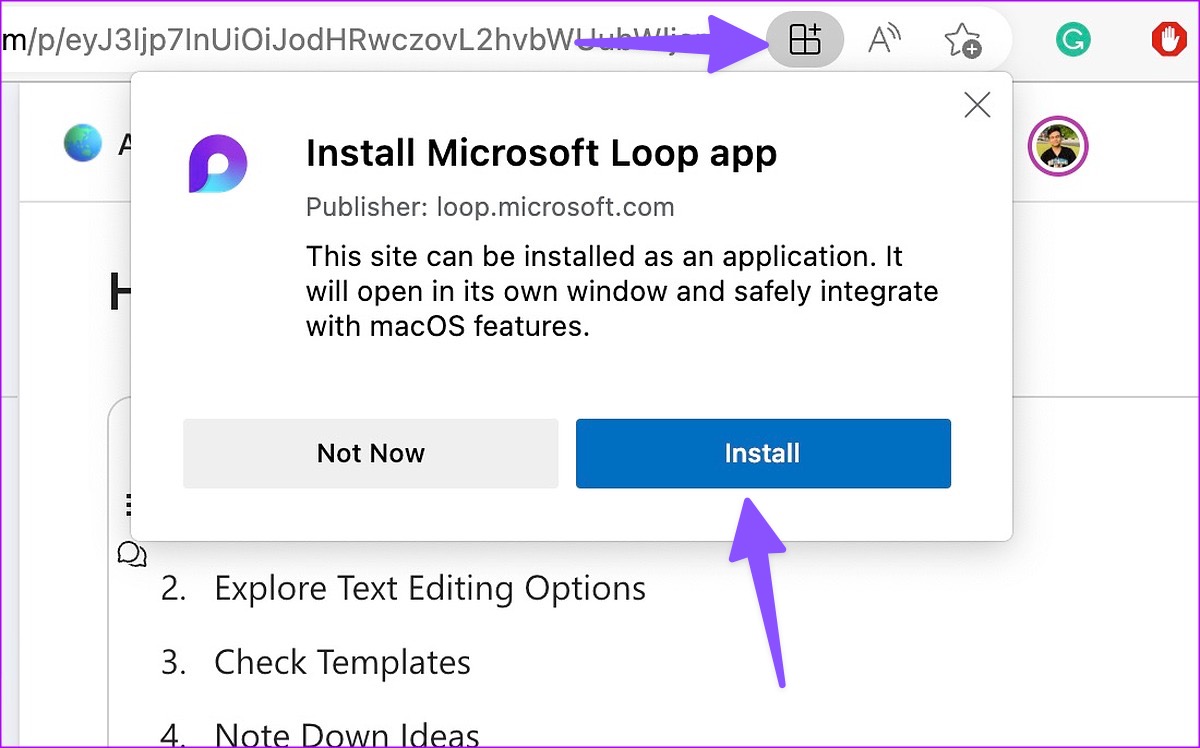 Tạo shortcut ứng dụng Microsoft Loop