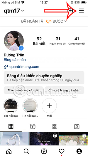 Tùy chỉnh tài khoản Story Instagram
